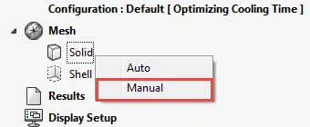 Right-click on the Solid link under the Mesh section